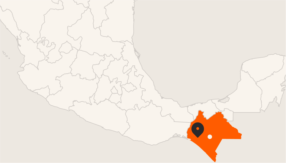 Map showing coffee growing region
